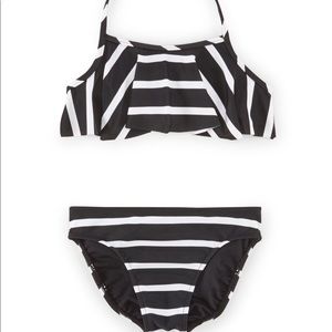 Ralph Lauren Striped Ruffle Halter Bikini